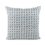 Back view of Old Jaipur Blue White Square outdoor pillow.