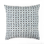 Old Jaipur outdoor pillow with blue and white decorative pattern.