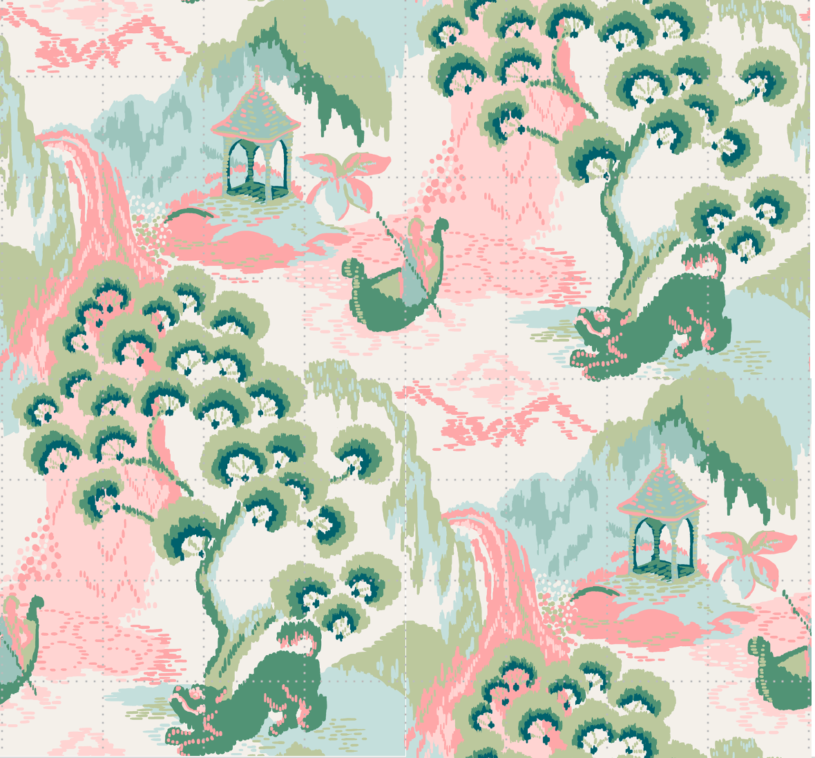 Old Peking Fabric - Pink
