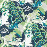 Old Peking Unpasted Chinoiserie Wallpaper - Jungle Green