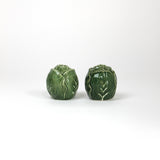 a pair of cabbage leaf salt and pepper shakers from madcap cottage
