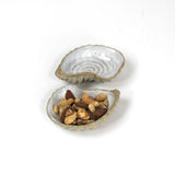 White Oyster Shell Stoneware Dishes, Set of 2