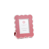 5 x 7 Pink scalloped photo frame on a white background