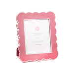 8 x 10 Pink scalloped photo frame on a white background