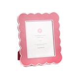8 x 10 Pink scalloped photo frame on a white background