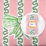 Diecut Pink and Green Bow Paper Placemat, Set of 12