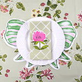 Diecut Pink and Green Bow Paper Placemat, Set of 12