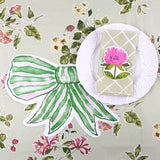 Diecut Pink and Green Bow Paper Placemat, Set of 12