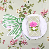 Diecut Pink and Green Bow Paper Placemat, Set of 12