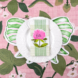 Diecut Pink and Green Bow Paper Placemat, Set of 12