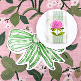 Diecut Pink and Green Bow Paper Placemat, Set of 12