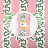 Diecut Pink and Green Bow Paper Placemat, Set of 12