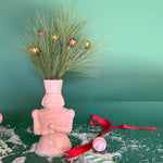 Pink Ceramic Christmas Nutcracker Vase