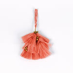 pink elegant tassel Christmas ornaments with small gold bells