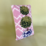 pink topiary pillow side view