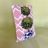 pink topiary pillow side view