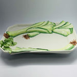 Vintage Ceramic Italian Leeks Tray/Serving Platter