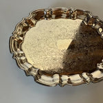 Vintage Silver-Plate Scalloped/Footed Serving Tray