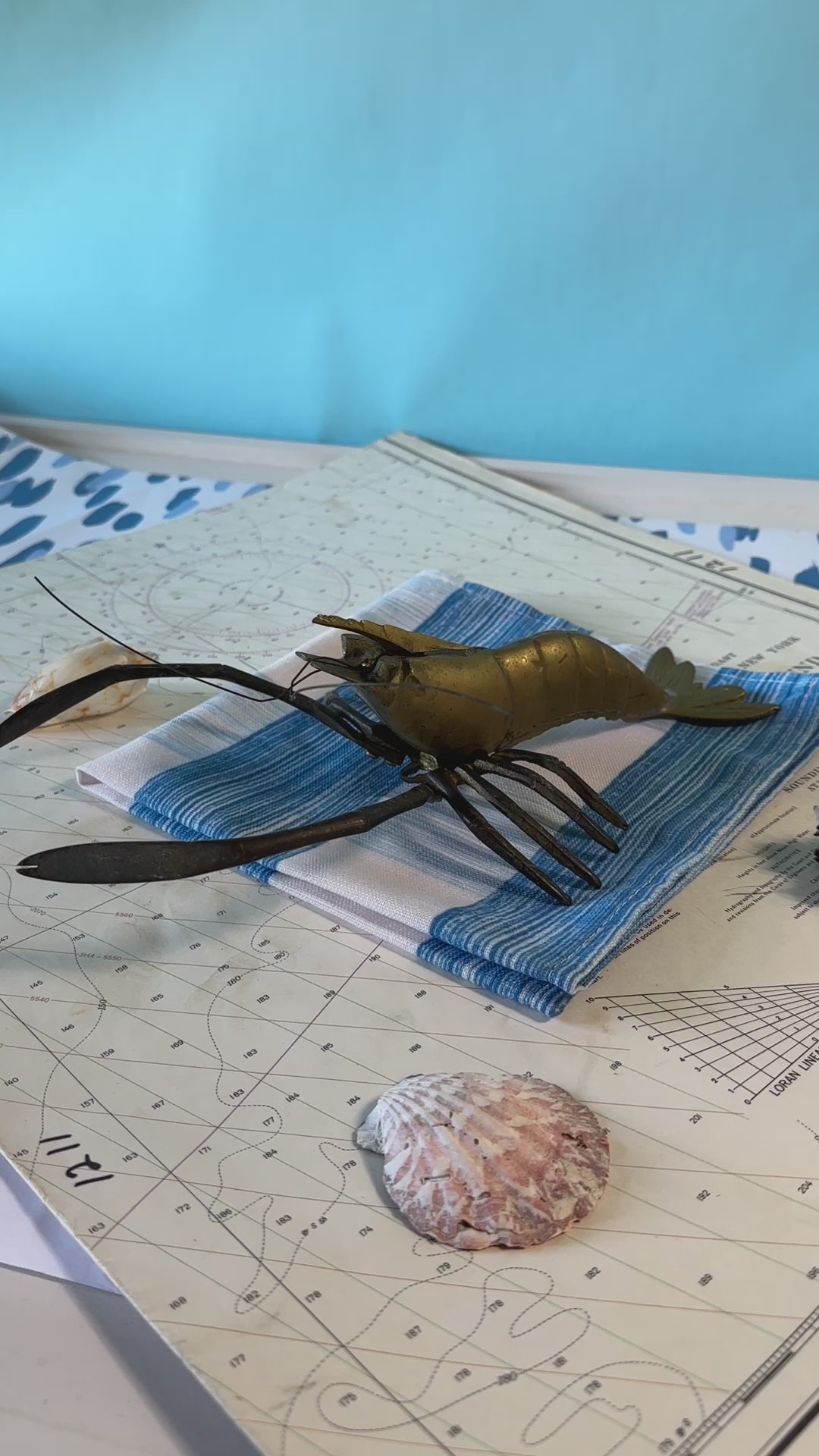 Vintage Brass Lobster Sculpture