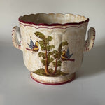 Vintage Italian Hand-Painted Ceramic Handled Pot/Wine Cooler/Planter