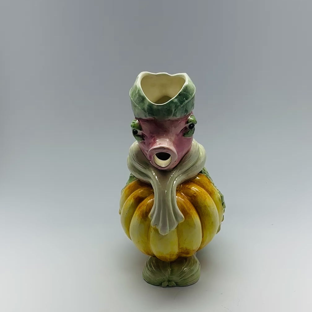 Vintage Ceramic Vegetables Piglet Pitcher