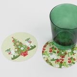 Adorable Christmas Pugs Round Paper Coasters