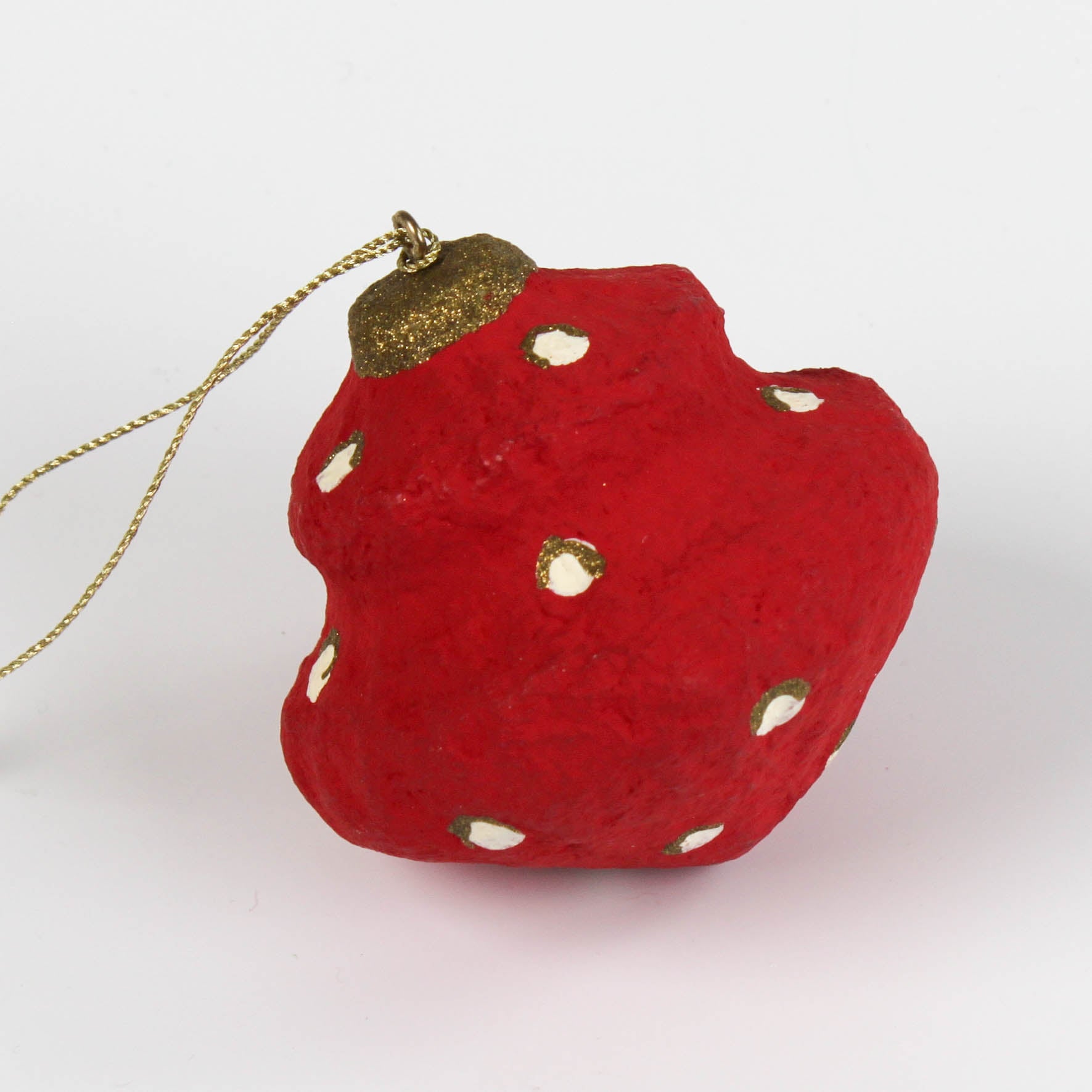 red Painted Paper Mache crhistmas Ornament