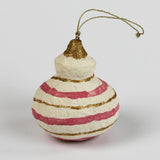 red round Painted Paper Mache crhistmas Ornament
