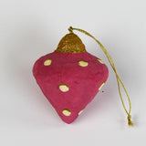 red Painted Paper Mache crhistmas Ornament