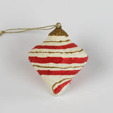 red Painted Paper Mache crhistmas Ornament