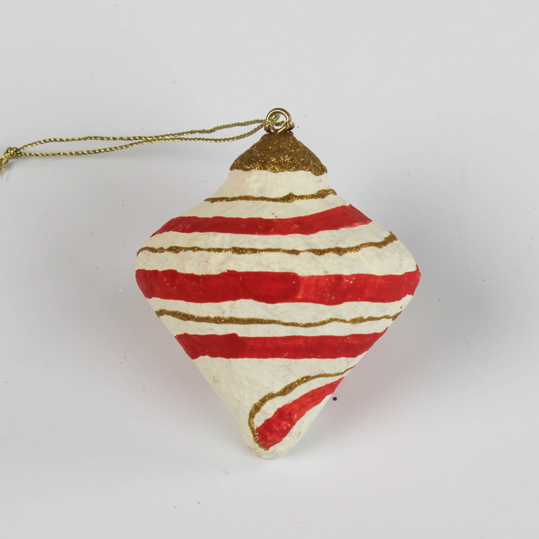 red Painted Paper Mache crhistmas Ornament
