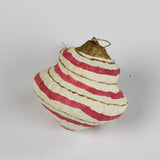 red Painted Paper Mache crhistmas Ornament