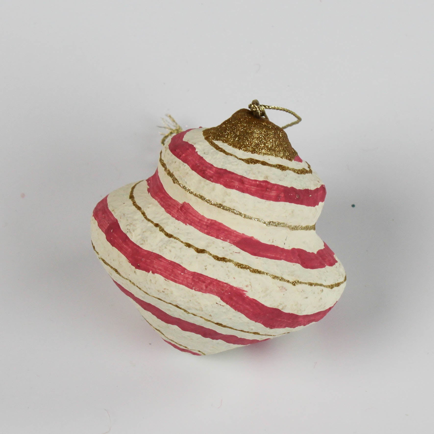 red Painted Paper Mache crhistmas Ornament