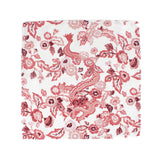 Red dragon pattern tea towel with intricate Asian-inspired motifs on a white background, bold kitchen linen perfect for Christmas tea towel styling, holiday cooking, and seasonal home décor