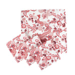 Set of red dragon pattern tea towels with intricate Asian-inspired motifs on a white background, bold kitchen linens perfect for Christmas tea towel styling, holiday cooking, and seasonal home décor