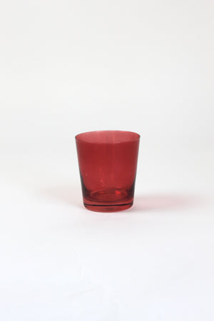 a red colored drinking glass from madcap cottage