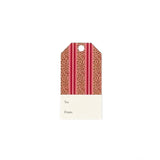 Red Stripe Leopard gift tags featuring bold leopard prints, red stripes, and personalized gifting fields.