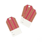 Red Stripe Leopard gift tags featuring bold leopard prints, red stripes, and personalized gifting fields.