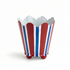 A scalloped top, red white and blue striped cachepot 
