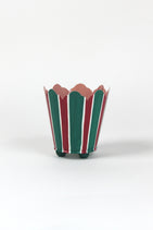 green and red striped cachepots from madcap cottage