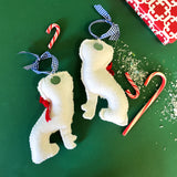 Felt Staffordshire Dog Christmas Ornaments, Set of 2