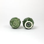 a pair of cabbage leaf salt and pepper shakers from madcap cottage