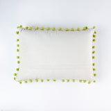 Pagoda Hooked-Wool White and Green Christmas Throw Pillow