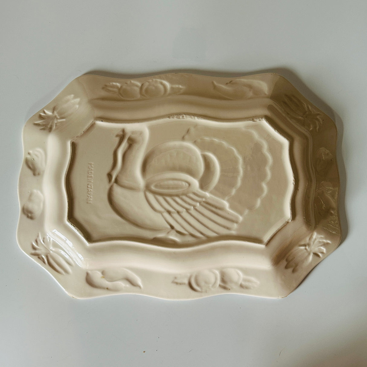 reverse side or a vintage turkey platter