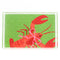 Rock Lobster is a rectangular acrylic tray with a green base and a large orange lobster motif from madcap cottage