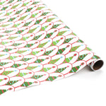 Roll of Twinkle Trees Christmas wrapping paper featuring colorful holiday tree pattern.