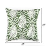Round Hill Performance/ Outdoor Pillow, 22" Square - Green