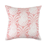 Pink outdoor pillow featuring a charming pineapple-inspired pattern.