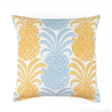 Round Hill Performance/ Outdoor Pillow, 22" Square - Blue and Yellow