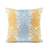 Round Hill Performance/ Outdoor Pillow, 22" Square - Blue and Yellow